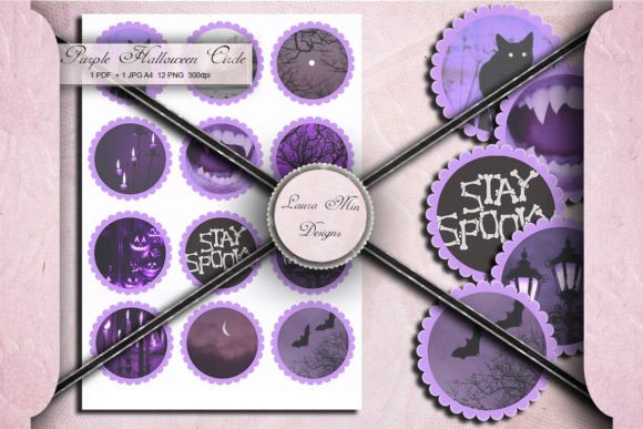 Download Purple Halloween Printable Circles - Halloween printable Collection