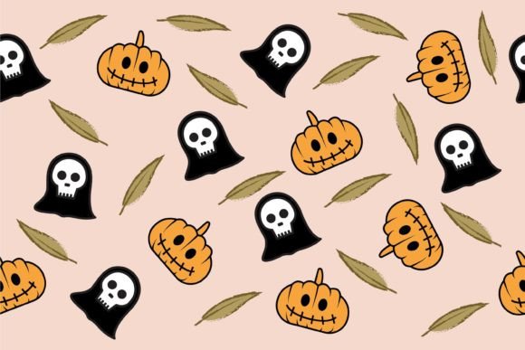 Download Halloween Pastel Orange Seamless Pattern - Orange Collection