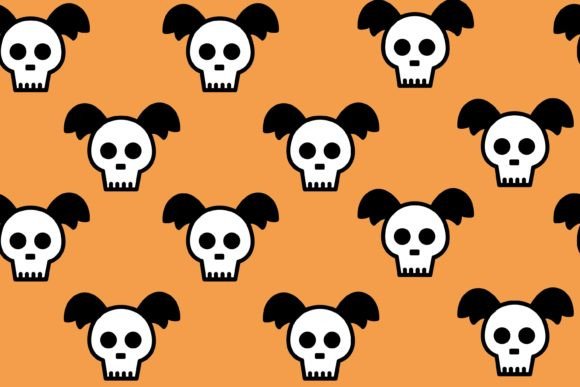 Download Halloween Orange Skull Seamless Pattern - Orange Collection