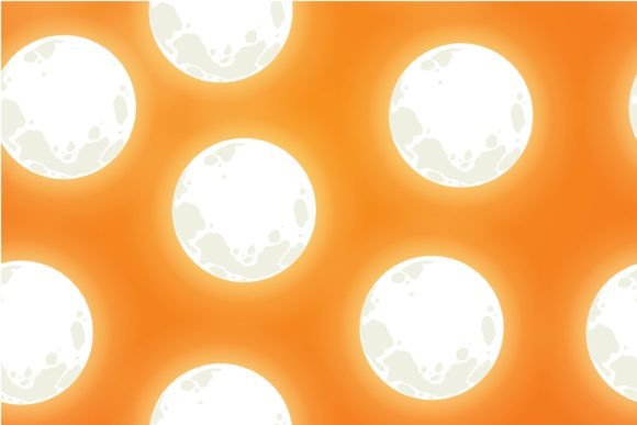 Download Halloween Orange Moon Seamless Pattern - Orange Collection