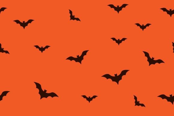 Download Halloween Orange Bat Seamless Pattern - Orange Collection